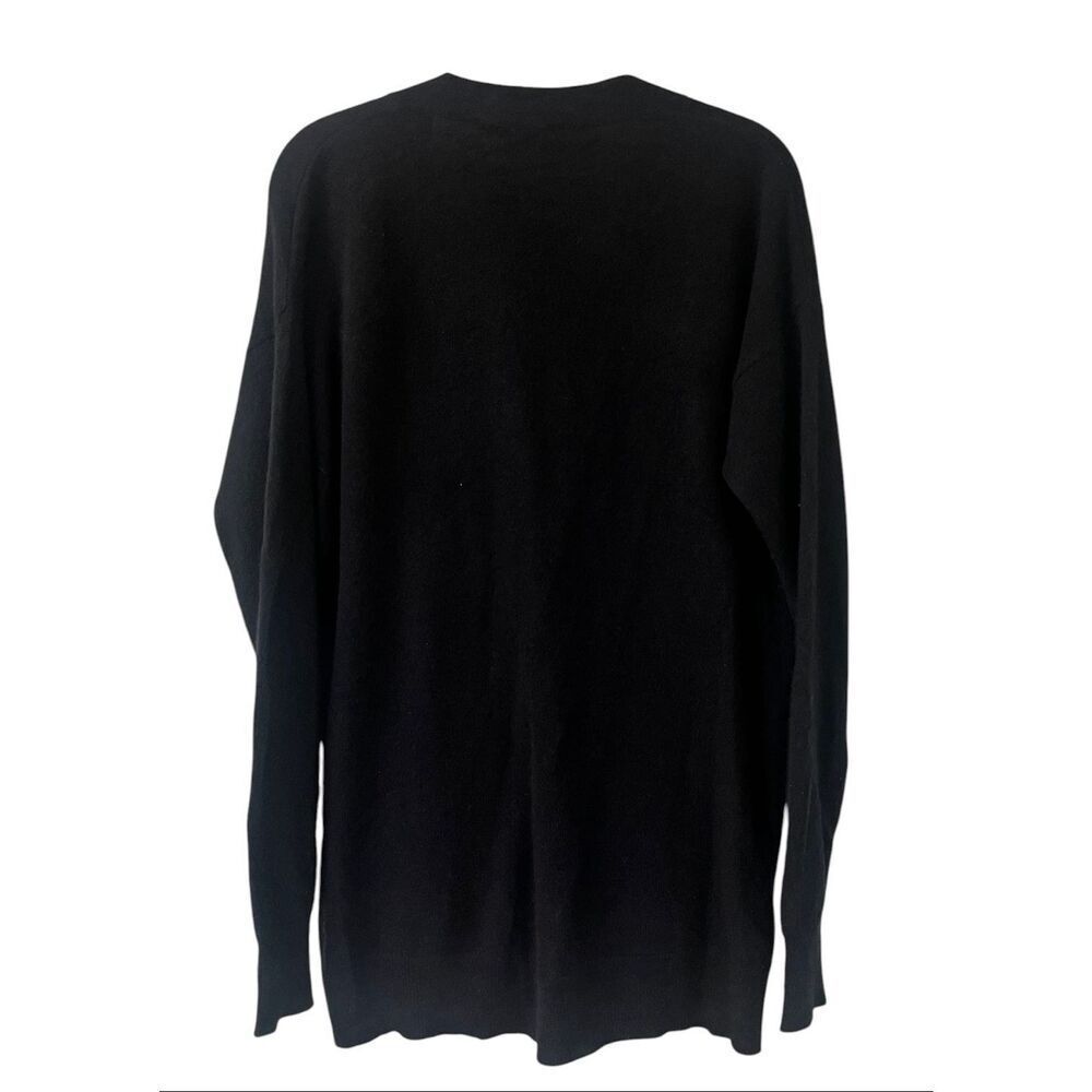 Ann Taylor cashmere cardigan black button front sz Medium - Picture 2 of 3